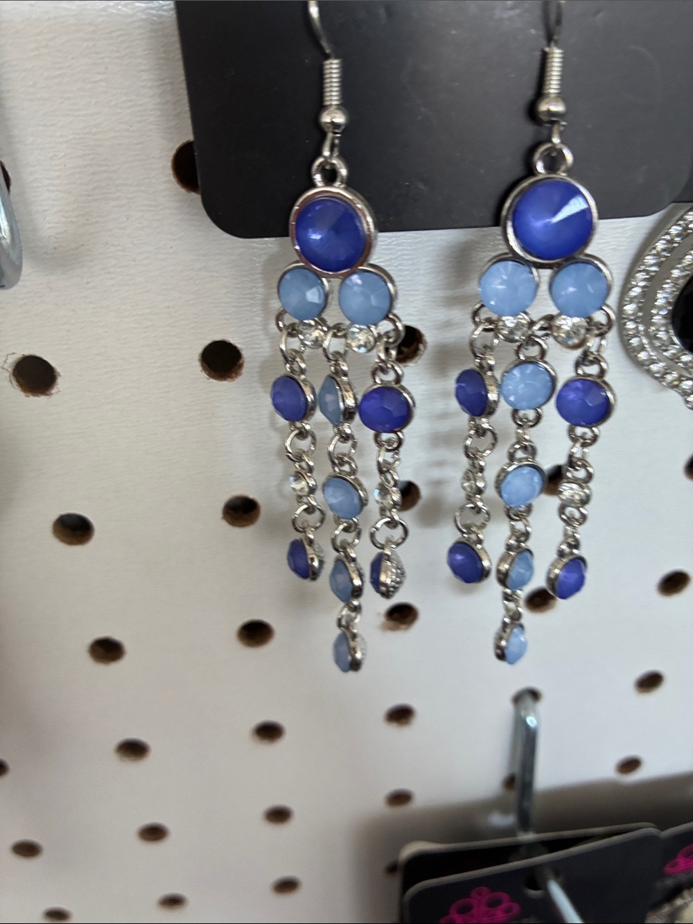 Dangle Cascade Earrings in Blue